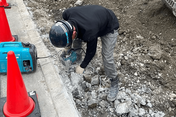 作業再開の風景